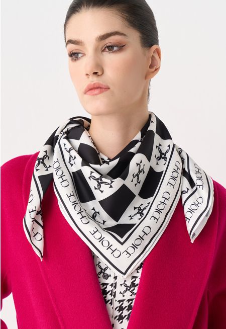 Two-Toned Square Monogram Scarf