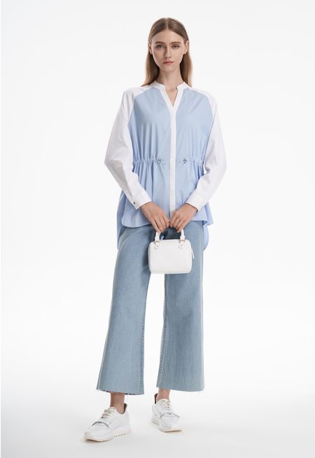 Solid Mid-Rise Wide Leg Jeans