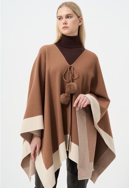 Two Toned Asymmetrical Poncho