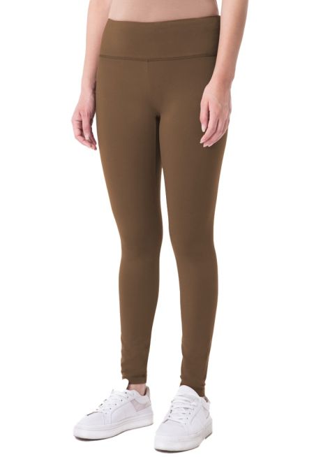 Solid Mid Waist Legging Pants