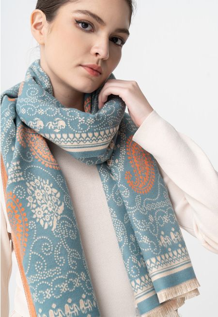 Printed Pattern Winter Shawl