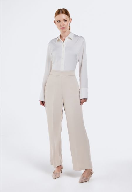 High Waist Straight Cut Trousers