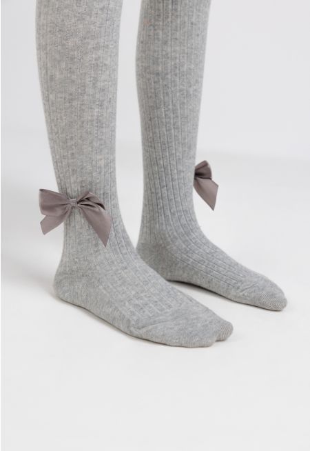 Bow Ribbed Tights