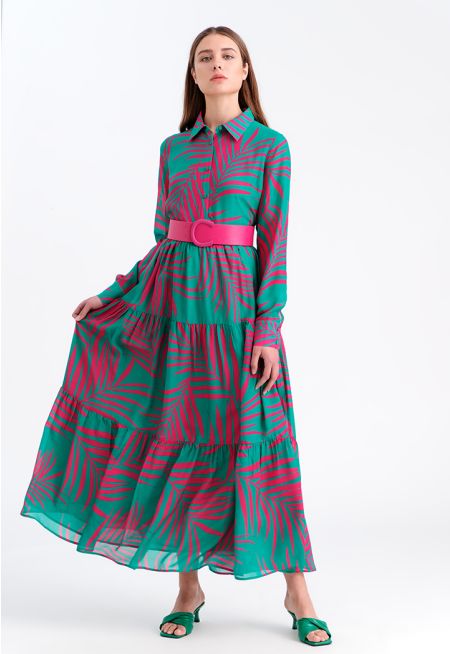 All Over Printed Tiered Maxi Dress -Sale