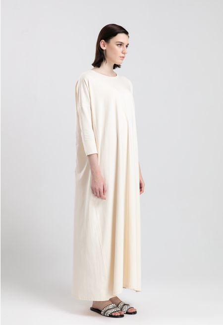 Drop Shoulder Solid Knitted Dress -Sale