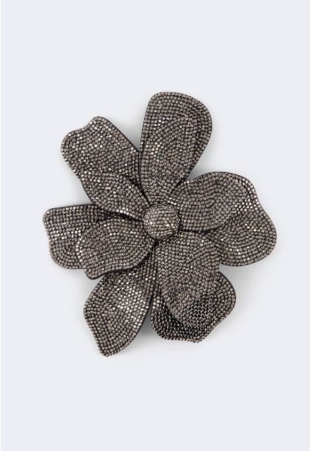 Rhinestone Floral Brooch