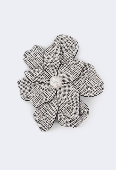 Rhinestone Floral Brooch