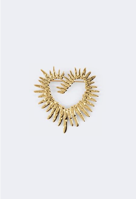 Golden Heart Brooch