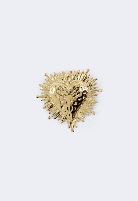 Golden Heart Brooch