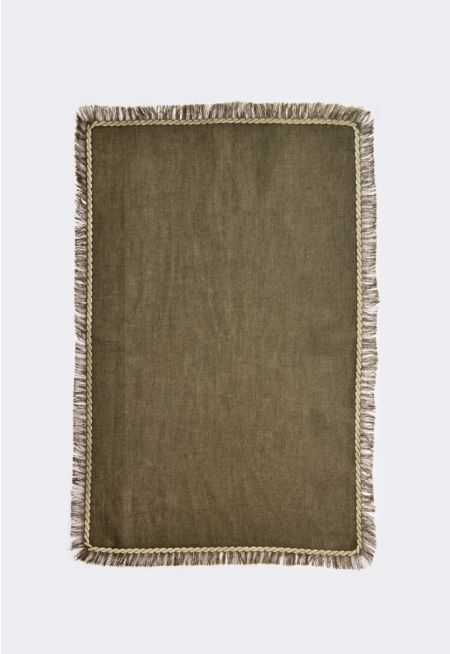Fringed Linen Placemat Set (6 PCS)
