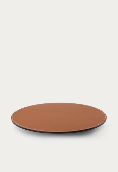 Round Leather Tray