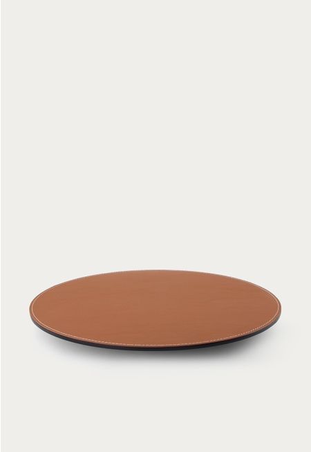 Round Leather Tray