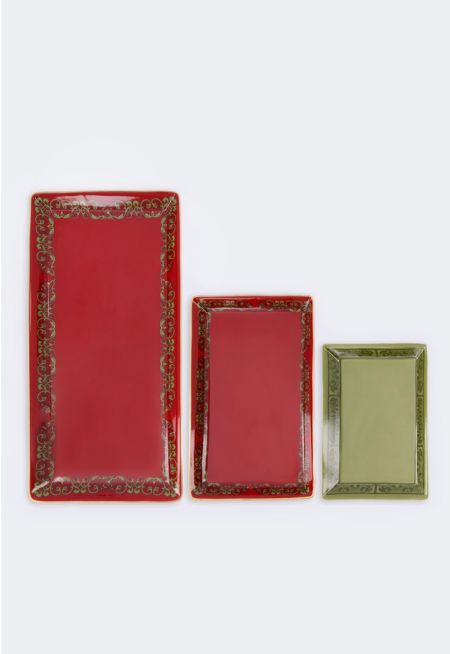 Rectangular Tray Set Of 3 Pcs
