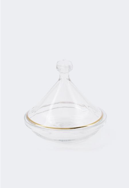 Glass Date Bowl With Lid 5 Inch