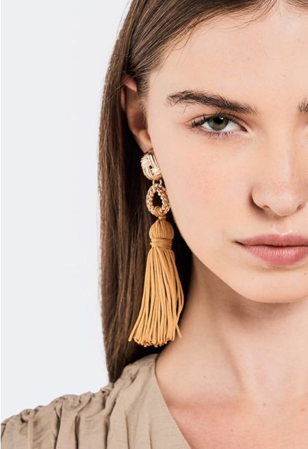 Hammered Tassel Earrings