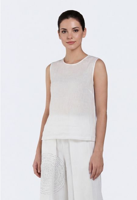 Sleeveless Linen Top