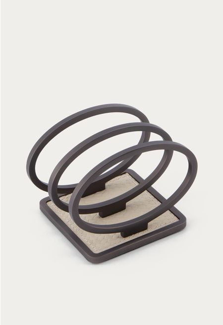 Tissue Holder With Leather Base