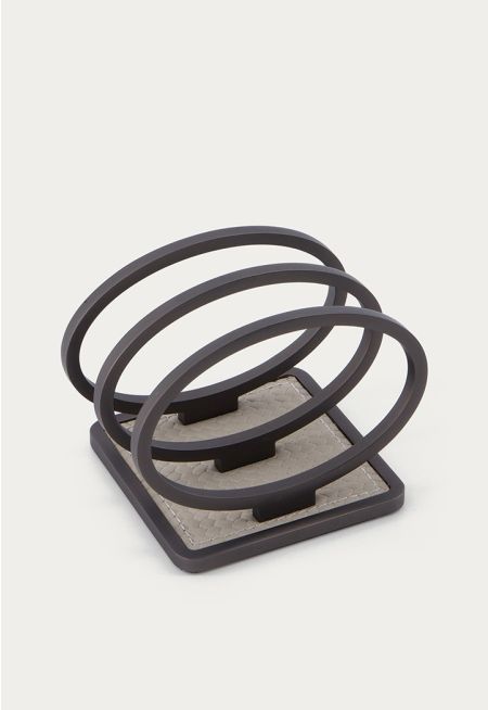 Tissue Holder With Leather Base