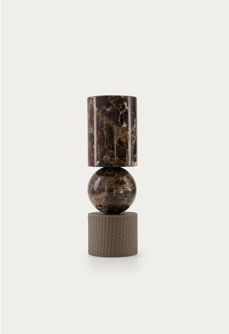 Leather & Marble Candle Holder