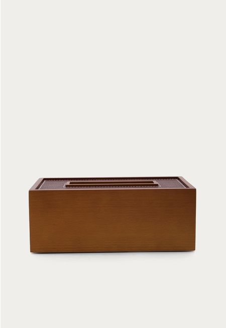 Leather Embellished Tissue Box