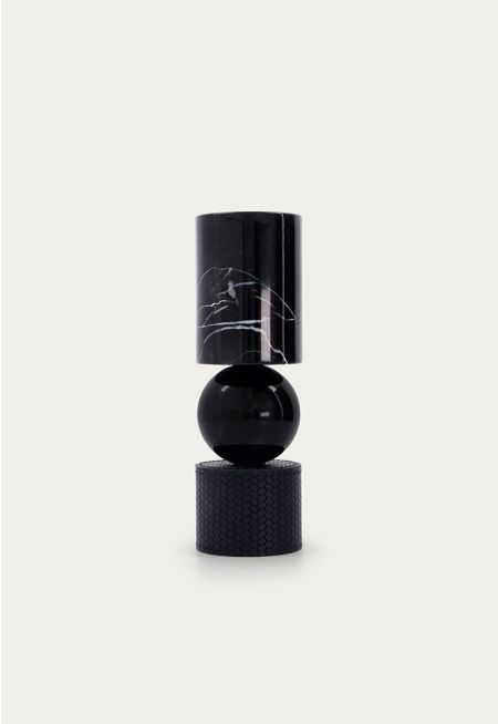 Leather & Marble Candle Holder