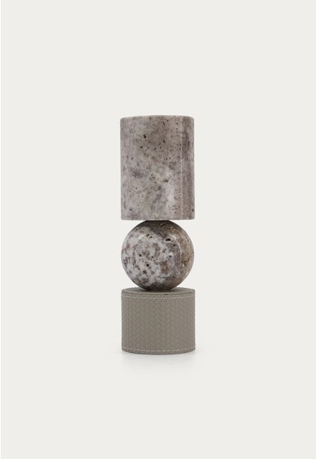 Leather & Marble Candle Holder