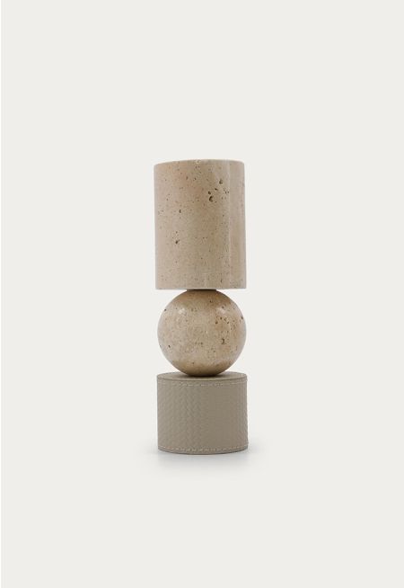 Leather & Marble Candle Holder