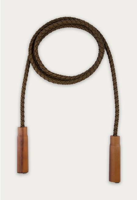 Skipping Rope with Leather Braided Texture & Bag Medium