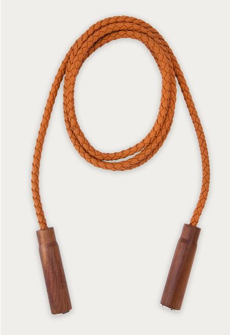 Skipping Rope with Leather Braided Texture & Bag Medium