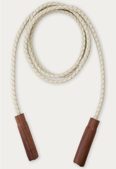 Skipping Rope with Leather Braided Texture & Bag Medium