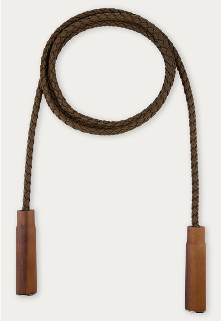 Skipping Rope with Leather Braided Texture & Bag Medium