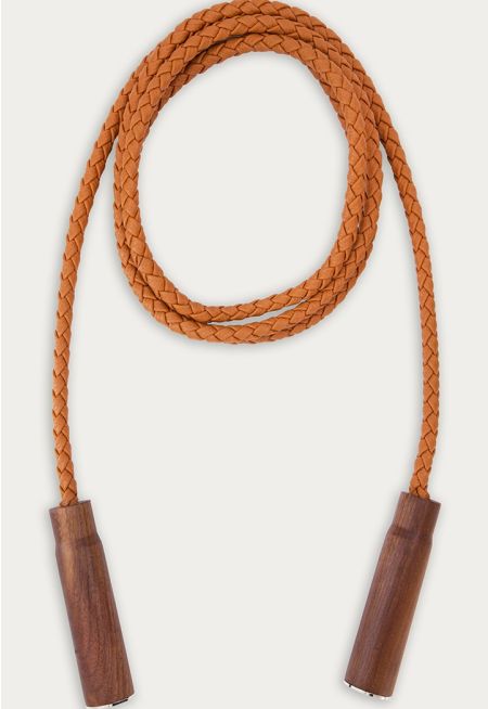 Skipping Rope with Leather Braided Texture & Bag Medium