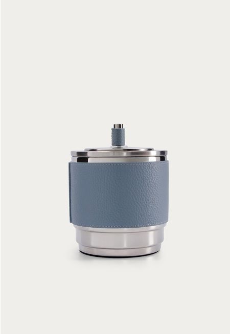 Leather Embellished Ice Bucket With Lid