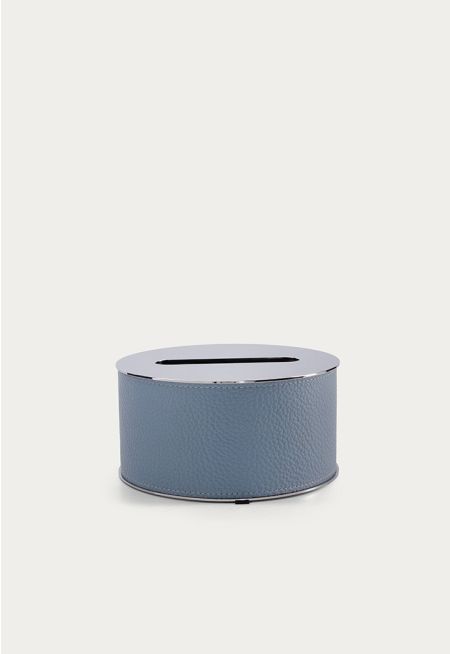 Leather Embellished Round Tissue Box