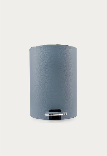 Stainless Steel Trash Bin With Leather Details
