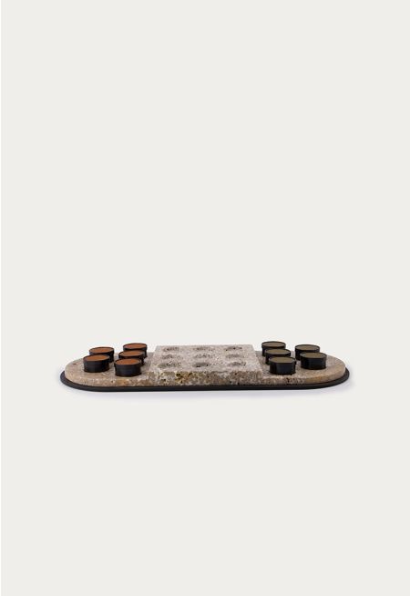Marble XO Game with Metal Coins