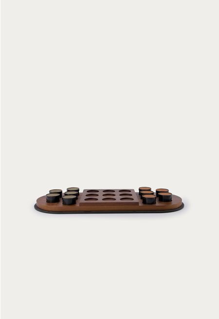 Wooden XO Game with Metal Coins