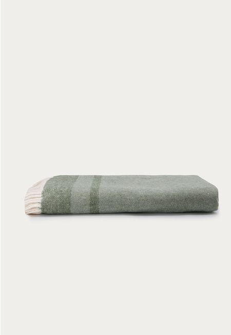 Yarn-Dyed Blanket with Fringe