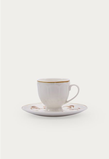 Turkish Coffee Cup & Saucer Set Of 6 Pcs