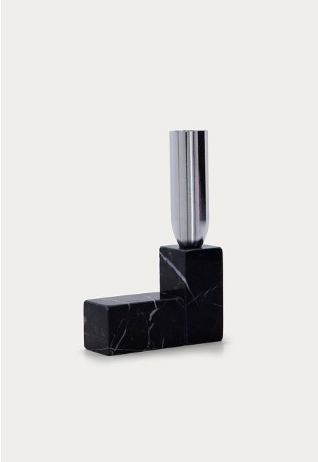 Aluminum & Marble Candle Holder