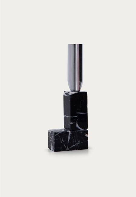 Aluminum & Marble Candle Holder