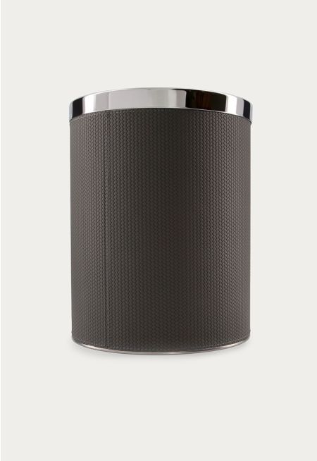 Stainless Steel Trash Bin With Leather Cover