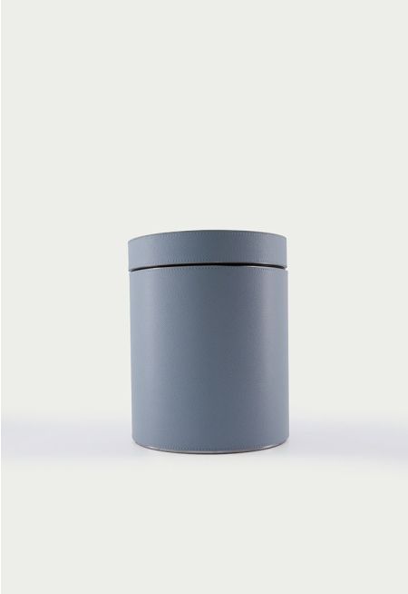 Stainless Steel Trash Bin With Leather Cover 23 * 28 Cm
