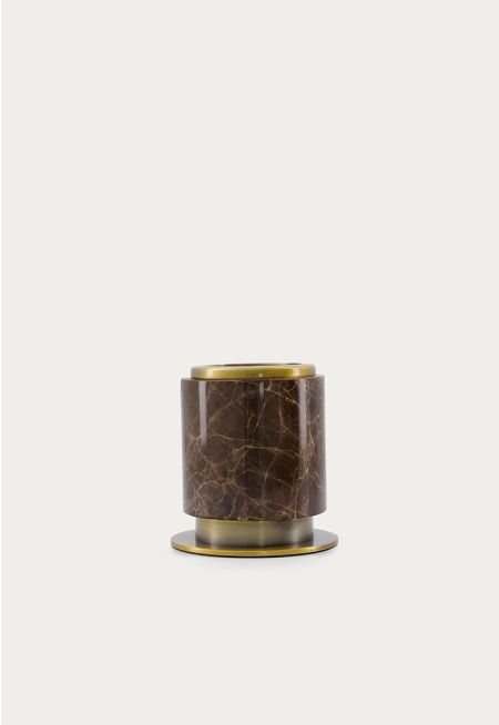 Small Marble Incense Burner With Shiny Metal