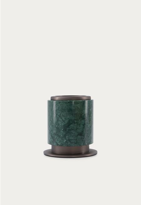 Small Marble Incense Burner With Shiny Metal