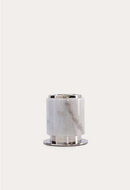 Small Marble Incense Burner With Shiny Metal
