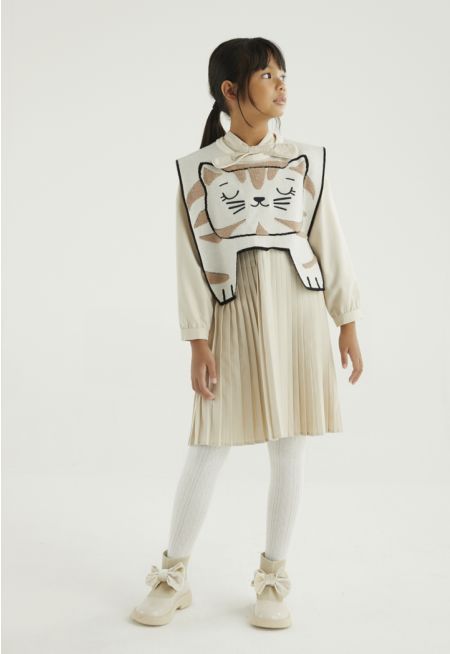 Pleated Skirt Shirt Dress