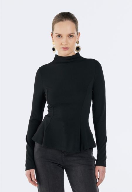 Knitted Peplum Top