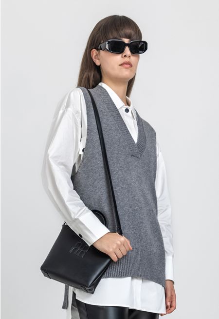 Knitted High-Low Sleeveless Vest