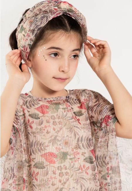 وشاح للرأس بطبعات الأزهار